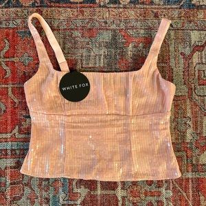 White fox sparkly top